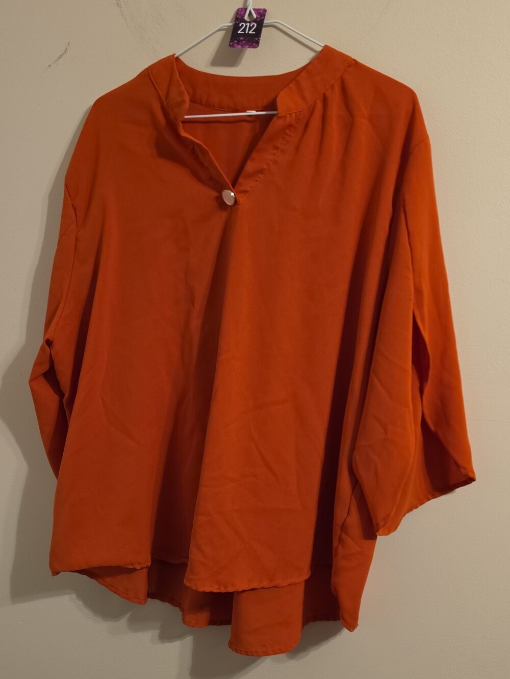 Burnt Orange V Neck Blouse. In EUC - Picture 2 of 5